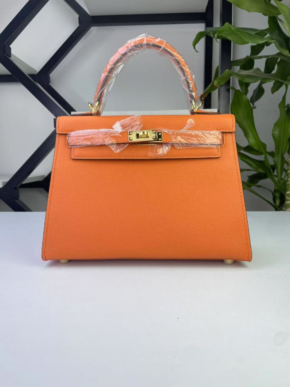 Luxe Genuine Leather Satchel 25cm - Elegant Structured Top Handle Bag